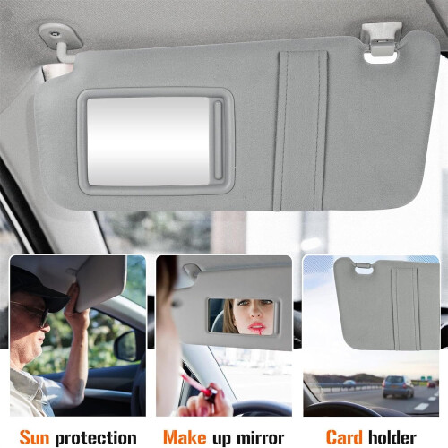 Toyota Camry 2007–2011 Sun Visors with Light – Gray 2
