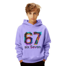 Fiúknak és lányoknak való kapucnis pulóver Funny67Design6 7Graphic kapucnis pulóverek Laza, lezser, puha polár pulóver, iskolai pulóver