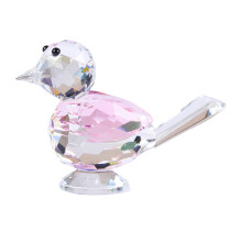 Elegant Crystal Bird Figurine Animal Sculpture Ornament-Pink