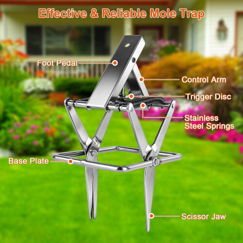 Mole Trap Reusable Scissor Style 2PCS Metal 2