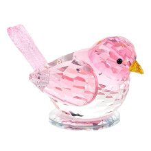 Elegant Crystal Bird Figurine Collectible-Little fat bird pink