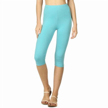 Basic-Leggings aus Baumwolle und Elasthan, knielang