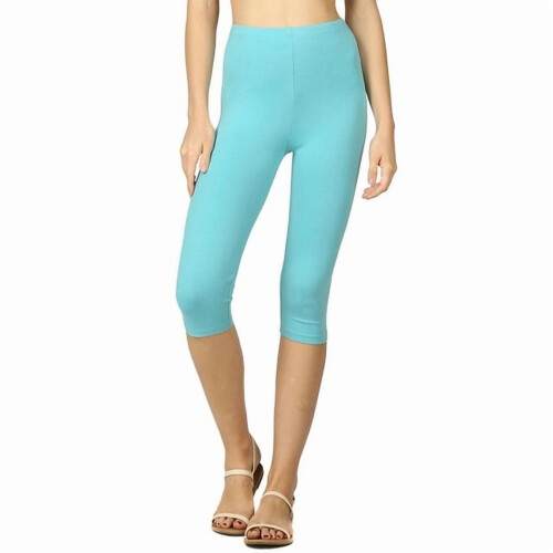 Basic-Leggings aus Baumwolle und Elasthan, knielang