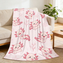 Couverture Axolotl 203 x 152 cm – Plaid en peluche rose ultra douce, cadeau douillet en flanelle pour femmes, filles et enfants – Idéal pour les