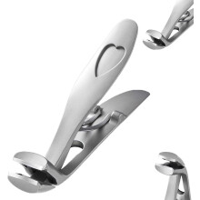 Nagelknipser aus Edelstahl mit abgewinkelten, gebogenen Klingen für dicke/eingewachsene Nägel, ergonomischer Griff, 420er Stahl, matte Oberfläche,