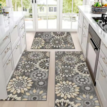 Ensemble de 3 tapis de cuisine lavables Gettoreach Zealburst Boho – Tapis de couloir antidérapants, épais et résistants pour la cuisine, la