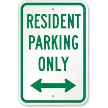 Warning Plaque Wall Decor Legend Residential Parking Only with Arrow Sign Decoration Sign Road Sign Business Sign Aluminum Metal Tin Sign 8 X 12 Inch