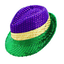 Chapeau à paillettes pour Mardi Gras, unisexe, idéal pour les fêtes, concerts et autres événements streetwear (Multicolore)