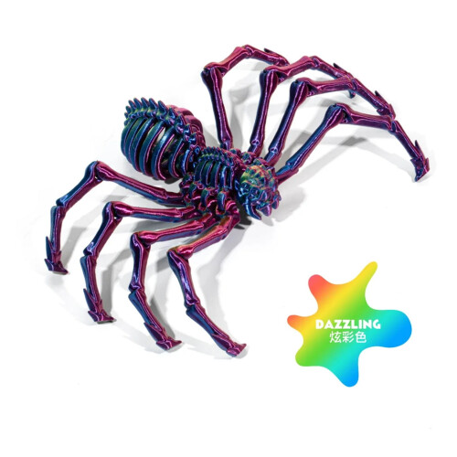 Statuetta di ragno realistica stampata in 3D e colorata (1 pezzo)
