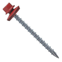 #10 Crimson Red Metal Roofing Screws (250 pcs, 2-1/2"), Hex Washer Head, Self-Tapping with EPDM Washer, Compatible with Corrugated Roofing