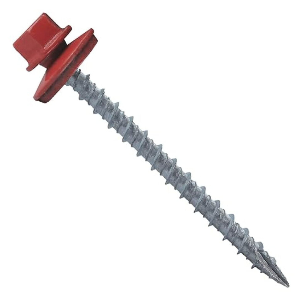 #10 Crimson Red Metal Roofing Screws (250 Pcs, 2-1/2"), Hex Washer Head, Self-Tapping With Epdm Washer, Compatible With Corrugated Roofing 9425574913807