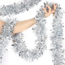 50 Feet Christmas Tinsel Garland Metallic Twist Shiny Garland for Xmas Christmas Tree Decorations,Holiday Home Party Supplies Indoor Outdoor Decor
