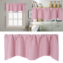 Curtain,Door Curtain Kitchen Shading Window Curtain Solid Color Pocket Fan Shaped Curtain Short Curtain 52 X 18 Inches