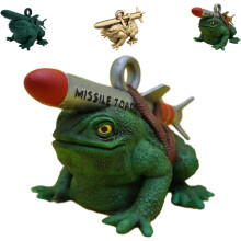 Vianočná ozdoba Missile Toad – prívesok Painted2D Frog, zábavná vianočná dekorácia na stromček a vtipný darček (Frog-A)