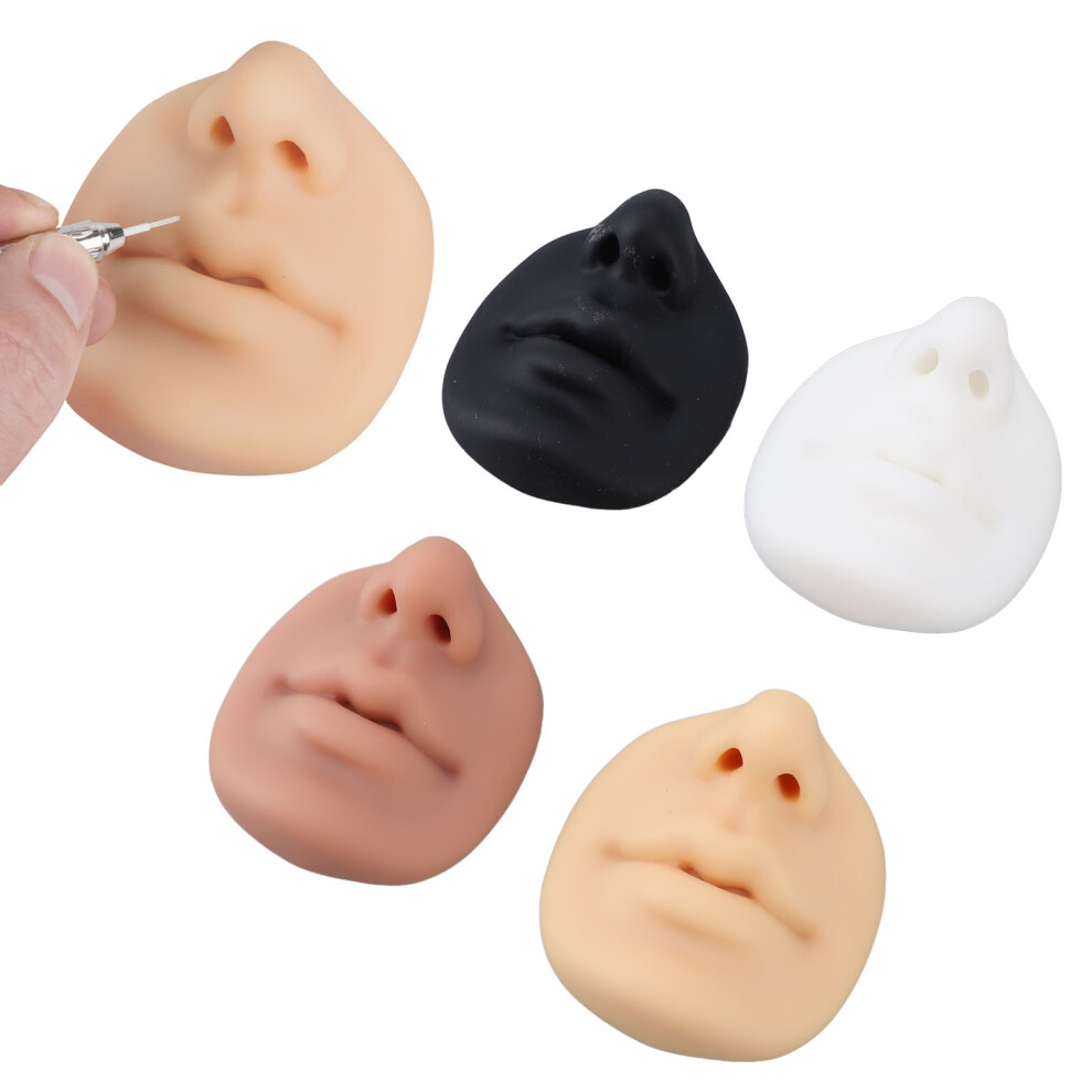 Silicone Nose & Lip Piercing Practice Model 4pcs â 7.5x7cm, 4 Colors