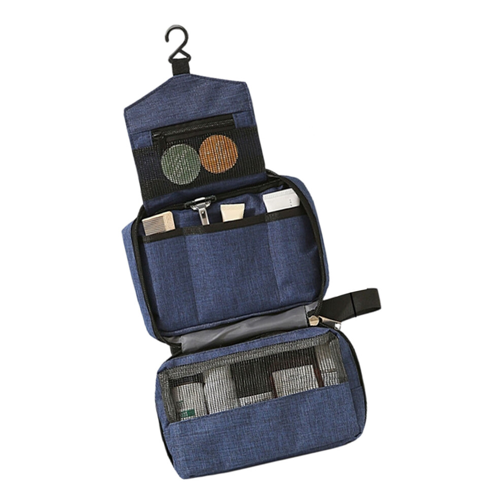 Blue Elegant Portable Toiletry Bag Dry Wet Separation-Navy
