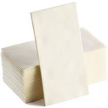 Serviettes jetables ivoire effet lin, paquet de 50