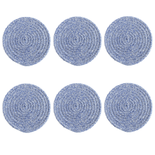 Waterabsorberende onderzetters, handgeweven onderzetters, superabsorberende gebogen hittebestendige onderzetters, 6 stuks, blauw