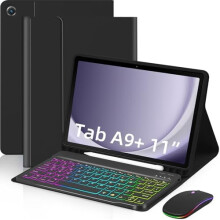 Toetsenbord-muishoes voor Samsung Galaxy Tab A9Plus 11" (SM-X210/X215/X216/X218), 7-kleurige regenboogachtergrondverlichting, afneembaar