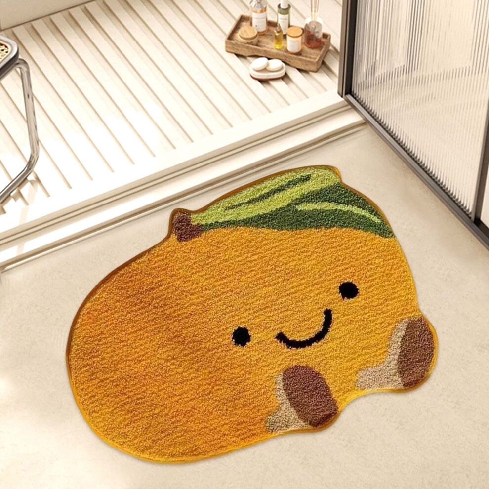 Plush Fruit Shape Floor Rugs (25x13 Inches) - Soft, Non-Slip Playful Rug For Rooms, Nurseries And Living Rooms (Multiple Designs)