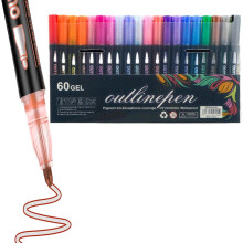 Rotulador de contorno de doble línea Dreamy Sparkle: marcador metálico autoafilante con colores brillantes para arte, escritura y caligrafía.