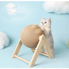 Kloreball til katter med trestativ, sisal-snurreball for katter og kattunger – 1 stk (kompatibel med alle katter)