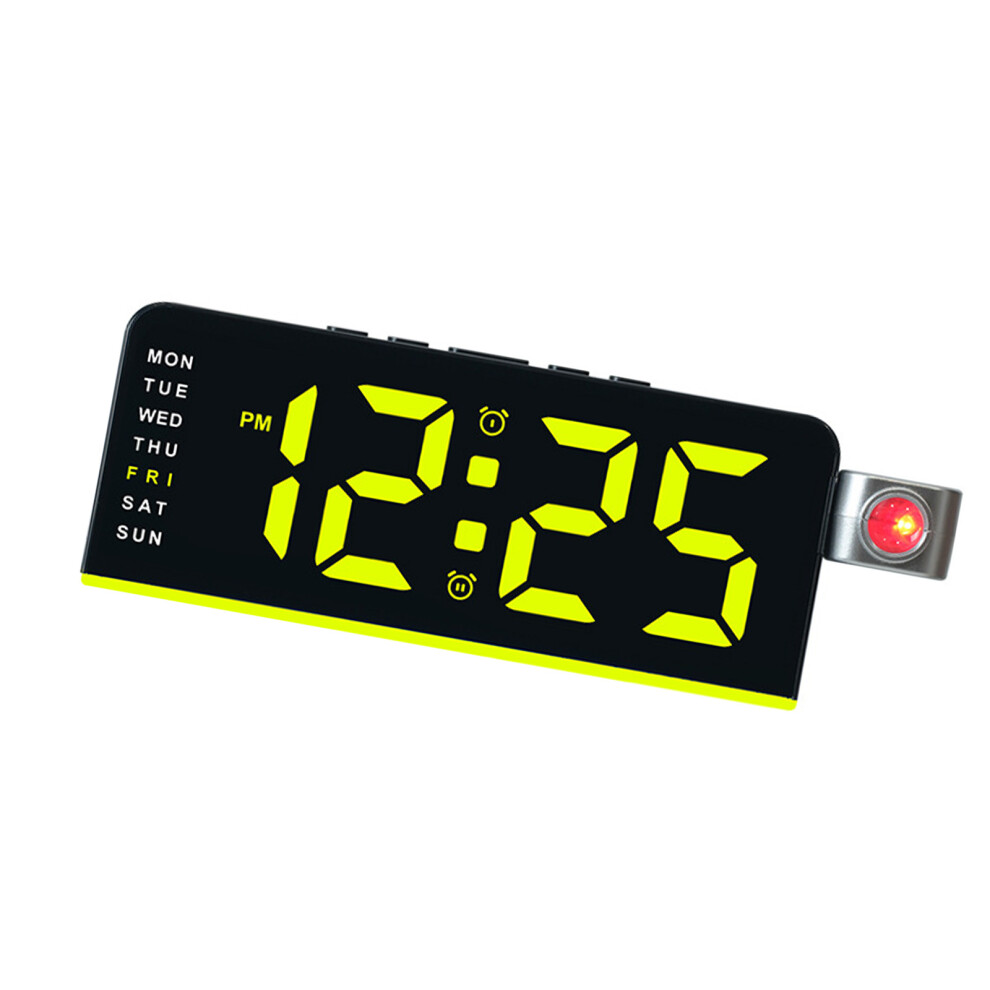 Projection Alarm Clock For Bedroom Duals-Black Shell L Yellow 7696001560693