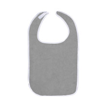Adjustable Adult Bib - 29.5x17.7in Machine Washable Cotton Bibs for Elderly & Disabled, Spill-Proof Clothing Protector (Gray)