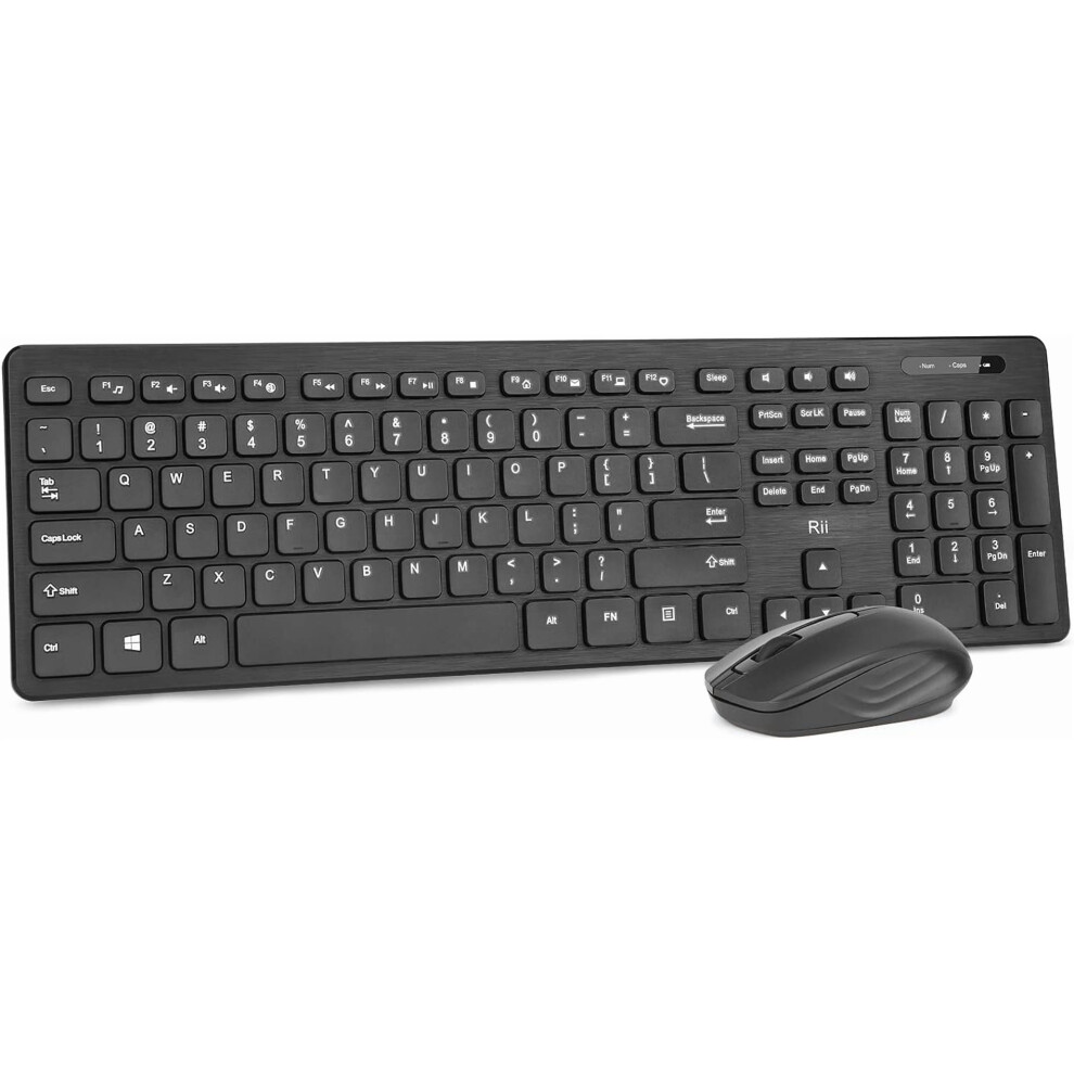 Wireless Keyboard And Mouse Combo - Standard Office Pc Optical Mice (Black) Black 9405492938571
