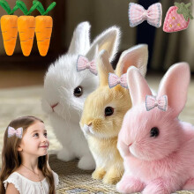 Realistisch konijnenspeelgoed, interactief elektronisch huisdier met spring-, loop- en oorbewegingen – compatibel met Bunnypal (3 stuks mix)