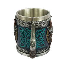 Medieval Drinking Cup with Steel Insert Gothic Pirate Beer Mug