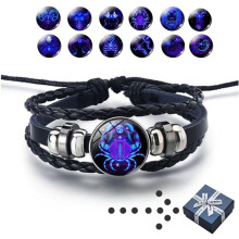 Pulseira de Manifestação do Zodíaco em Couro PU Ajustável 12