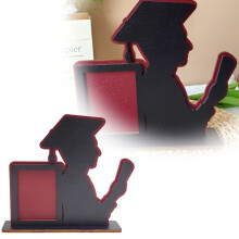 Class of 2026 Wooden Graduation Picture Frame with Cap Design – Photo Display Holder Gift, Compatible with 4x6" Photos