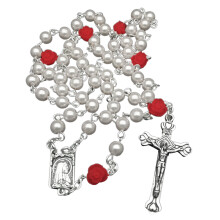 Stilfuld kristen rosenblomst halskæde glasperlevedhæng rosenhalskæde kristen smykker ornament unisex