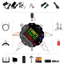 WiFi Tuya gyors töltésmérő USB feszültségmérő C típusú PD mobiltelefon töltő teszter digitális feszültségmérő, 1x feszültség- és