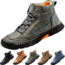 Cryonessa Lederstiefel, bequeme handgefertigte Herren-Lederstiefel – wasserdicht, mit Fußgewölbeunterstützung, druckentlastend, geräumige