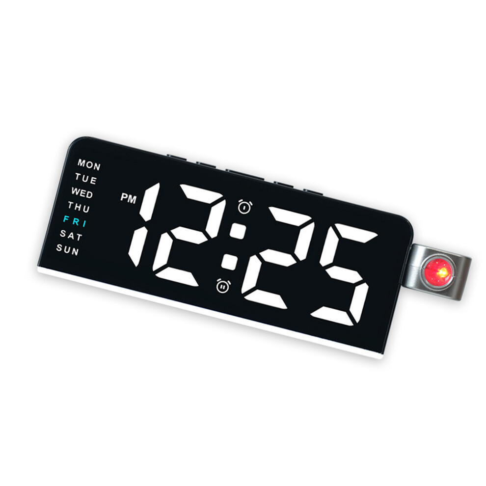 Projection Clock For Bedroom Ceiling, Alarm-Black Shell White 7696001560556