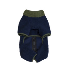 Tuta per cani in pile con cerniera, blu scuro, taglia XL