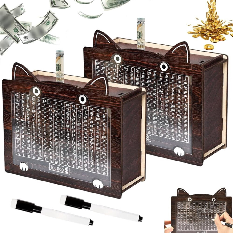 Wooden Cash Vault Savings Box With Counter And Target 9065194827797