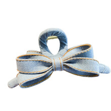 Fashionable Blue Jeans Butterfly Knot Hair Clip Acrylic Hair-N1