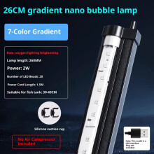 Luminária submersível de LED para aquário com tubo de bolhas, RGB, 10,2