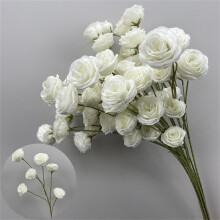 Bouquet de 6 roses artificielles pour mariage, décoration florale pour salon, bouquet en osier, accessoires de décoration