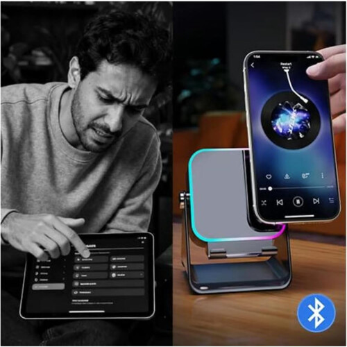 Βάση ασύρματου επαγωγικού ηχείου Bluetooth 5 σε 1 2