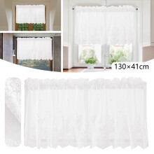Rideau en dentelle Ă motifs floraux, rideaux de cuisine/chambre, rideaux courts en dentelle, 129 x 41 cm (51 x 16 pouces), 1 panneau