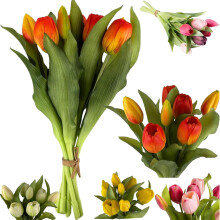 Konstgjorda tulpaner, konstgjorda tulpaner som ser riktiga ut, blomsterdekoration för bröllopsrum, hem, hotell, festdekoration,