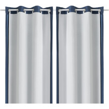 Blackout Curtain Liner 2 pcs, 36"x58", Greyish White, Thermal, for Behind Curtains, with 13 Rings Set