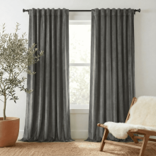 Rideaux en velours Lapalife pour chambre Ă coucher, 2 panneaux, gris, isolants thermiques, occultants et Ă pattes de fixation, 2 panneaux, 2