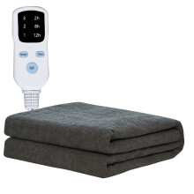 Soft Electric Heated Blanket 80x31.4", 3 Heat Modes, Dual-Zone Temp Control, Timer & Safety Protection (Gray, 1pc)