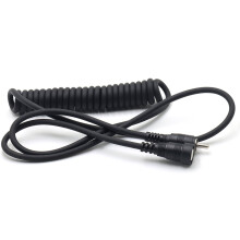 RCA Male to Female Coiled Spring Audio Cable Black