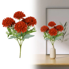 Chrysanthèmes artificiels d'automne, 1 chrysanthème artificiel pour l'extérieur, vase/composition de table – Convient pour la décoration
